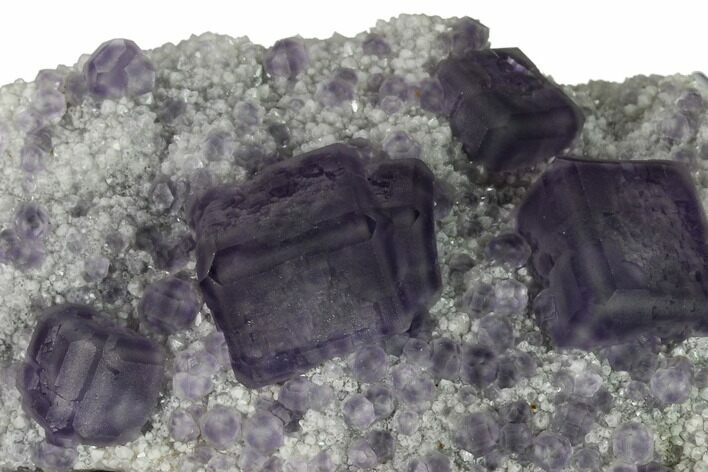 Purple Fluorite Crystals on Quartz - China #164025